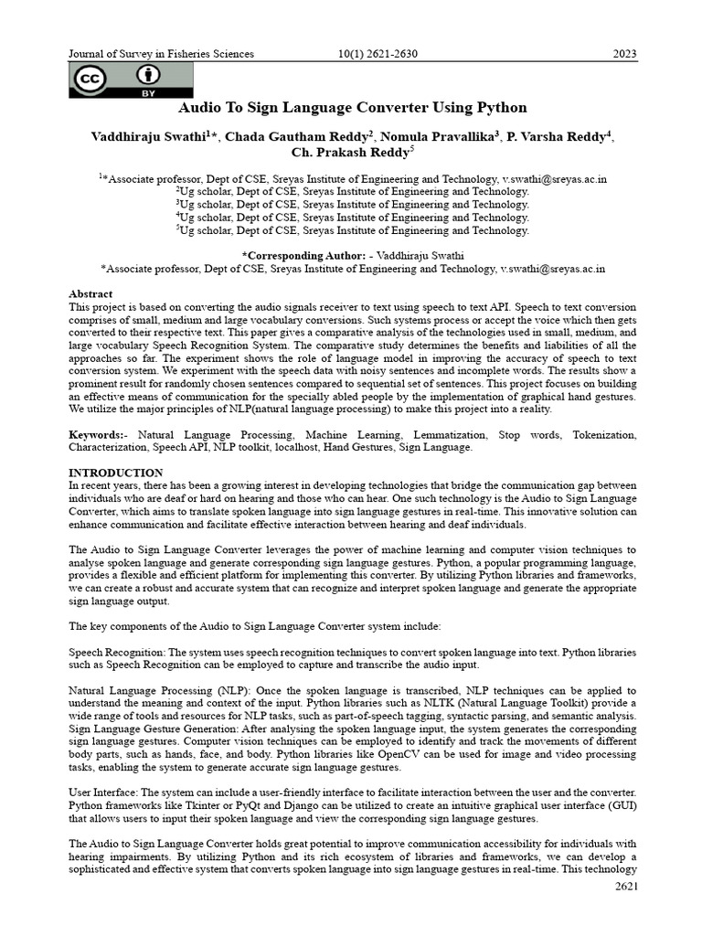 Audio to sign language final fishries 2621 to 2630 pdf sign