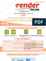 REV Operaciones Básicas, Operadores Matemáticos, Criterios de Simplificación 16 - 05 - 2023