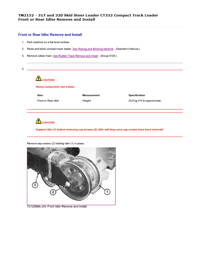 John Deere CT322 Compact Track Loader Service Repair Manual (TM2152