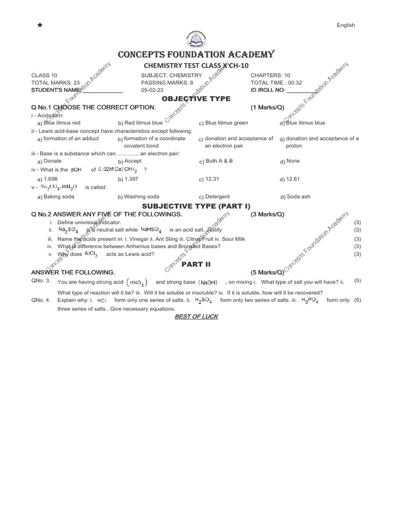 Chem 10th Ch 10 Pdf Acid Materials