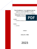 Tarea Académica 2 - Los Regímenes Bajo Las Cuales Se Crean Las MYPES en El Perú