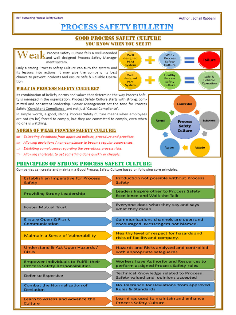 Process Safety Culture - You Know When You See It. | PDF