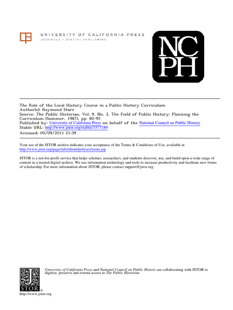Local History in Public History | PDF