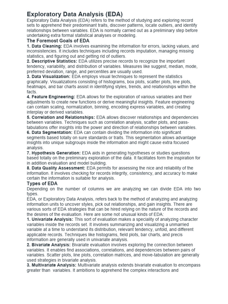 UNIT 1 Exploratory Data Analysis | PDF | Data Analysis | Statistics