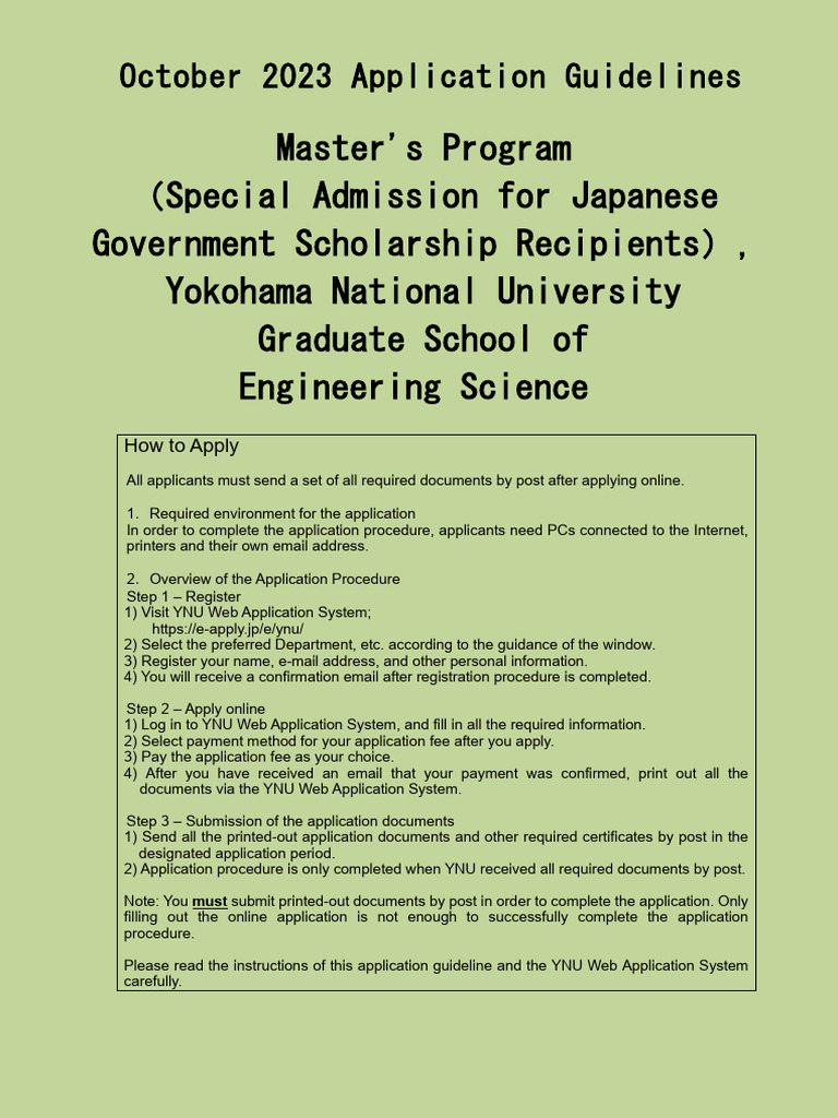 Application Guidelines | PDF | Test Of English As A Foreign Language ...