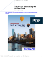 Fundamentals of Cost Accounting 4th Edition Lanen Test Bank