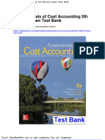 Fundamentals of Cost Accounting 5th Edition Lanen Test Bank