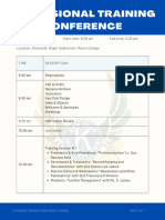 Divisional Training Conference Agenda