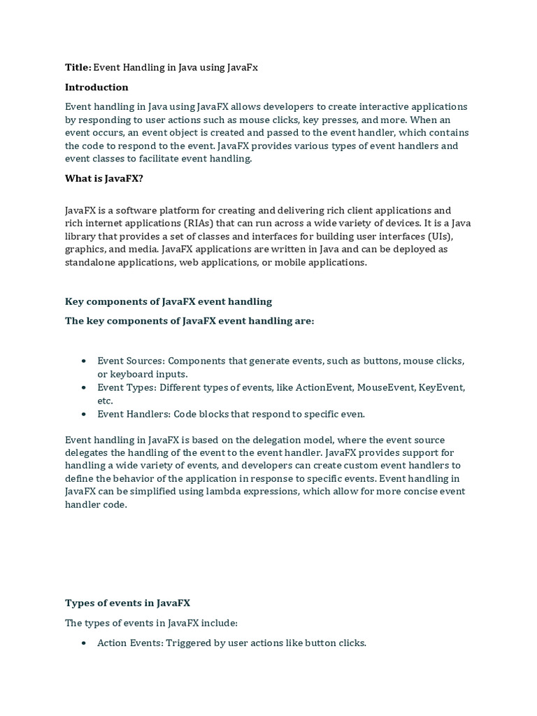 Title event handling in java using javafx pdf