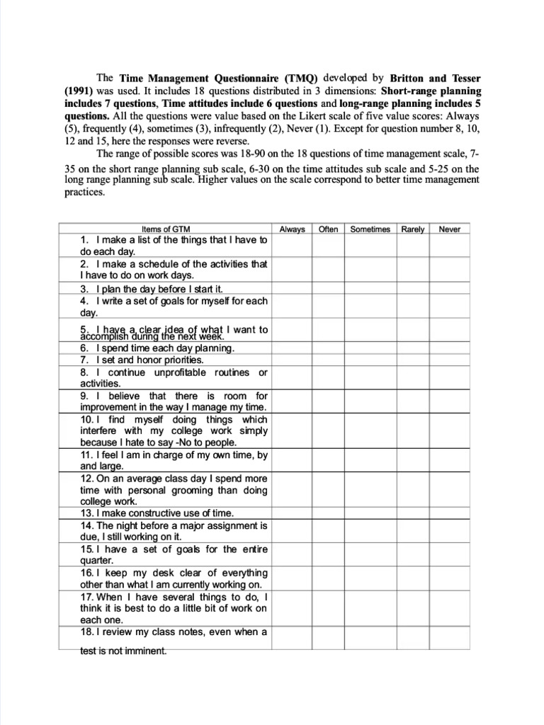 the-time-management-questionnaire-compress-pdf-evaluation-methods
