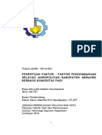Penentuan Faktor - Faktor Pengembangan Wilayah Agropolitan Kabupaten Merauke Berbasis Komoditas Padi
