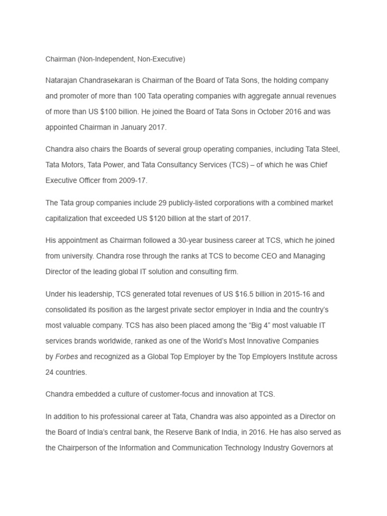 TC S Bps Profile | PDF | Business