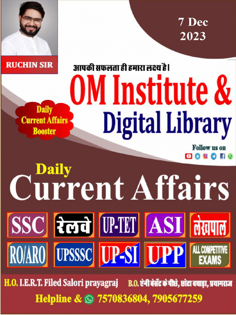 7 December 2023 Current Affairs OMAU | PDF