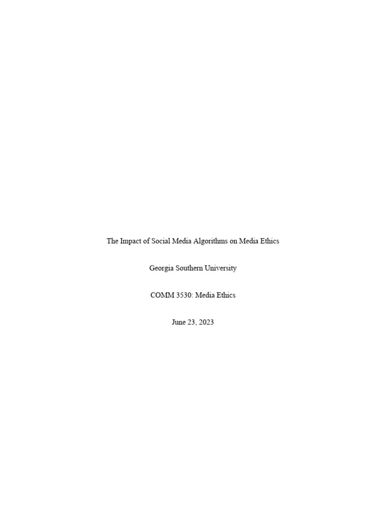 Ethical Challenges of Social Media Algorithms | PDF | Social Media ...
