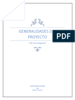 Generalidades de Un Proyecto de Investigación