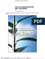 Fundamentals of Investments 6th Edition Jordan Test Bank