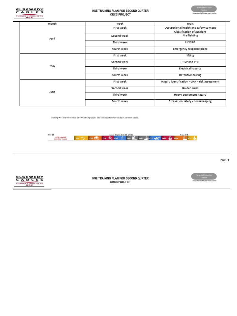 Training Plan - October | PDF