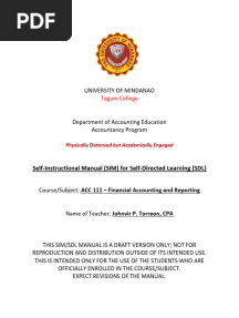 ACC 111 - Financial Accounting and Reporting