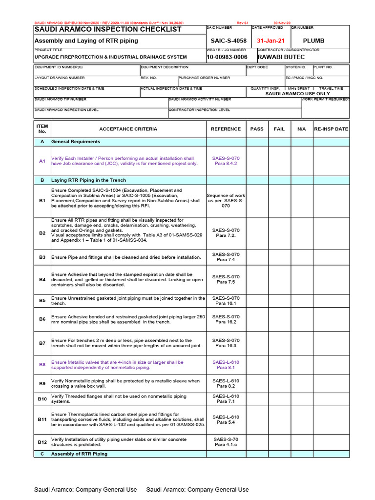 RTR Piping Installation Guidelines | PDF | Pipe (Fluid Conveyance ...