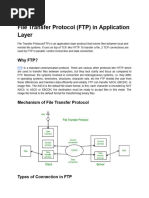 File Transfer Protocol (FTP) in Application Layer