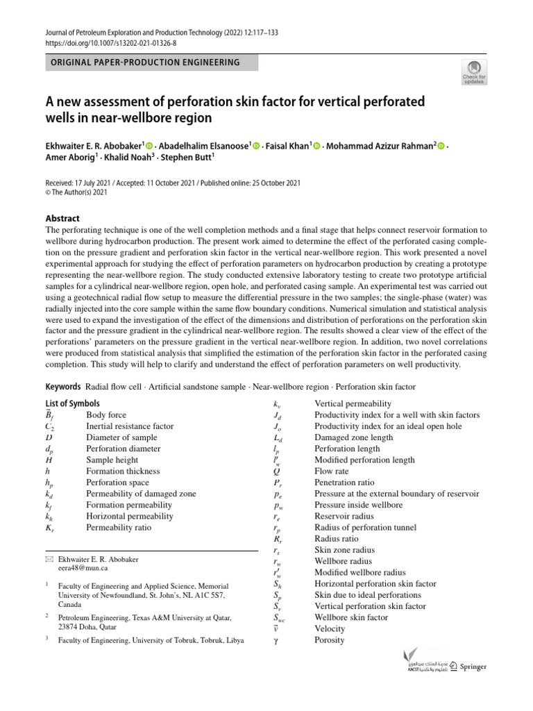 A New Assessment of Perforation Skin Factor For Vertical Perforated