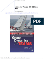 Group Dynamics For Teams 4th Edition Levi Test Bank
