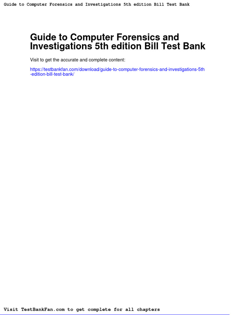 Guide To Computer Forensics and Investigations 5th Edition Bill Test