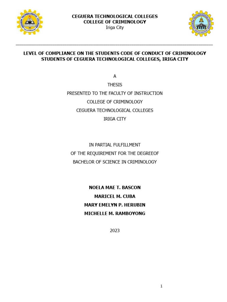 Compliance with Student Conduct Code | PDF | Theory | Teachers