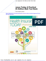 Health Insurance Today A Practical Approach 5th Edition Beik Test Bank