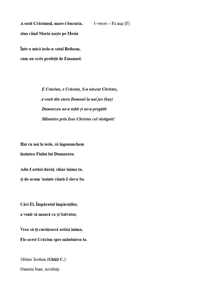 Sceneta Craciun in Rime | PDF