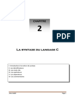 Chap2 Syntaxe Langage C