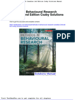 Methods in Behavioural Research Canadian 2nd Edition Cozby Solutions Manual