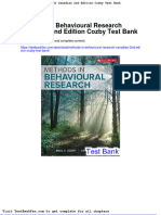 Methods in Behavioural Research Canadian 2nd Edition Cozby Test Bank