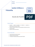 AULA 1 - Pensamento Crítico e Filosofia - Escola de Frankfurt I