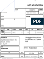 Carta de Cargo Por Transferencia: Operación Núm.