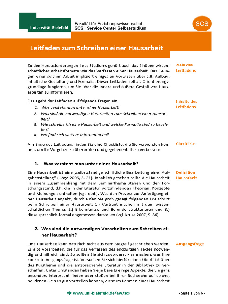 Leitfaden Hausarbeit | PDF