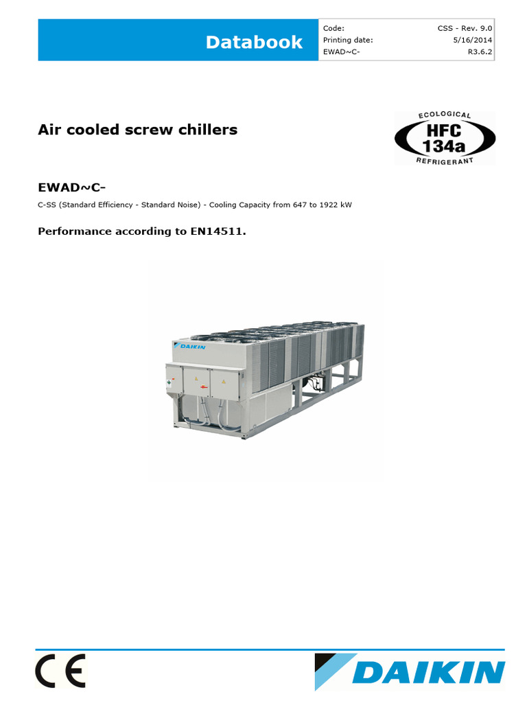 Daikin EWAD Chiller Databook | PDF | Heat Exchanger | Pump