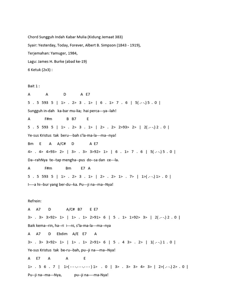 Chord Sungguh Indah Kabar Mulia PDF