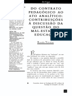 Do Contrato Pedagógico Ao Ato Analítico