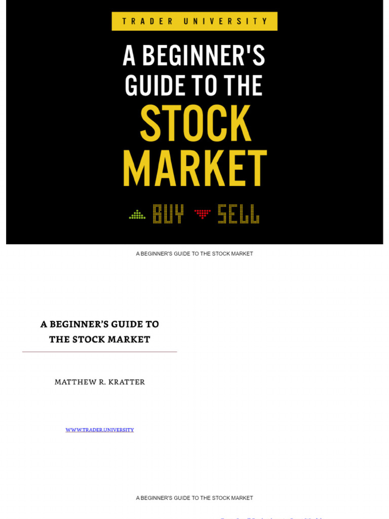Understanding The Stock Market Pdf