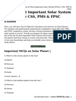 Top 50 Most Important Solar System MCQs - CSS, PMS &#038 FPSC