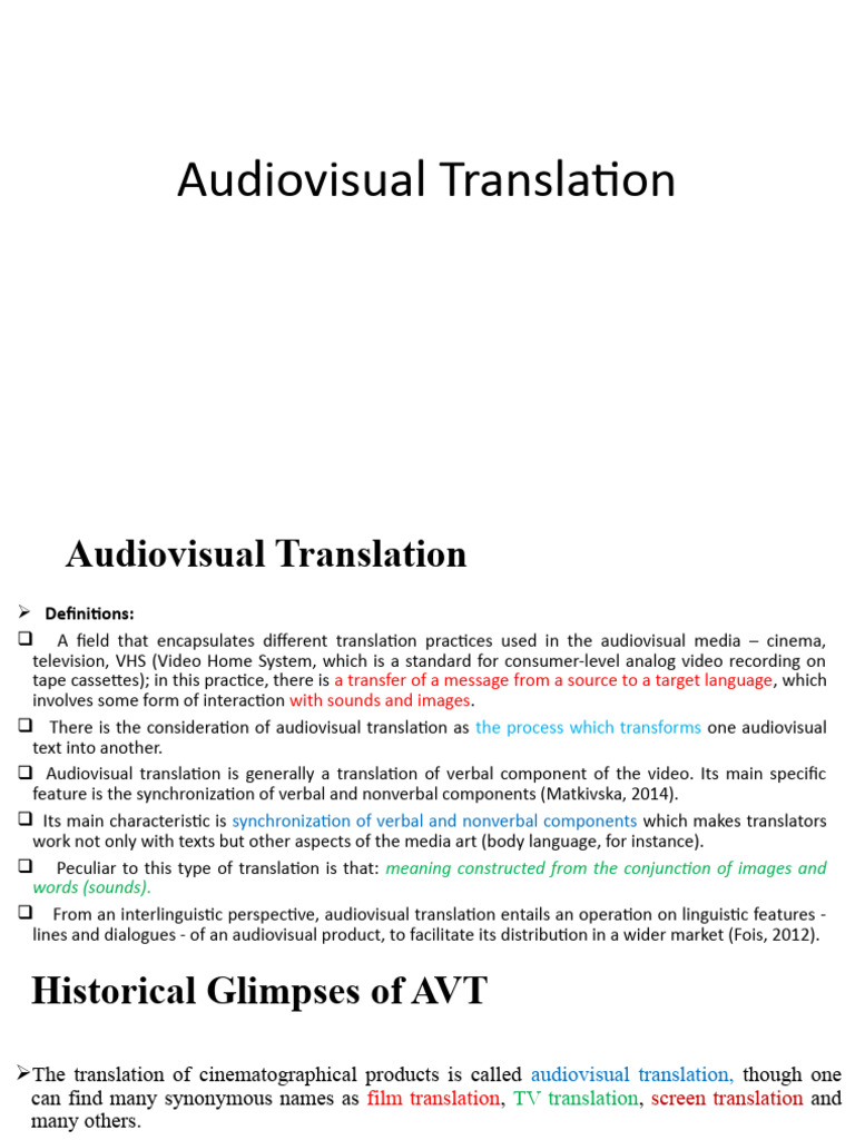 Audiovisual Translation | PDF