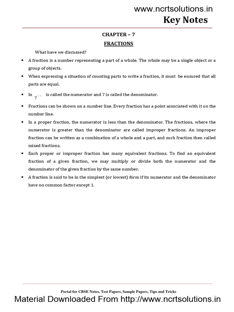 06 Maths ch7 Fractions | PDF | Career & Growth | Language Arts & Discipline