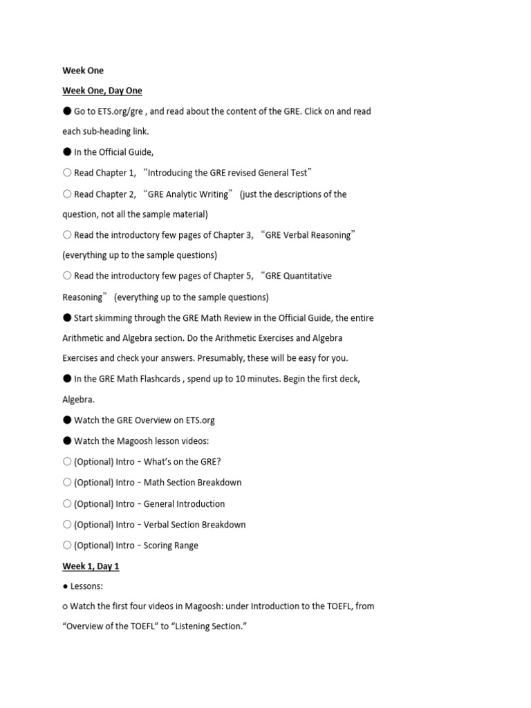 Week one pdf graduate record examinations flashcard