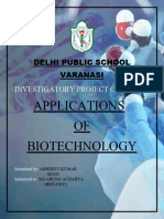 Applications OF Biotechnology: Delhi Public School Varanasi