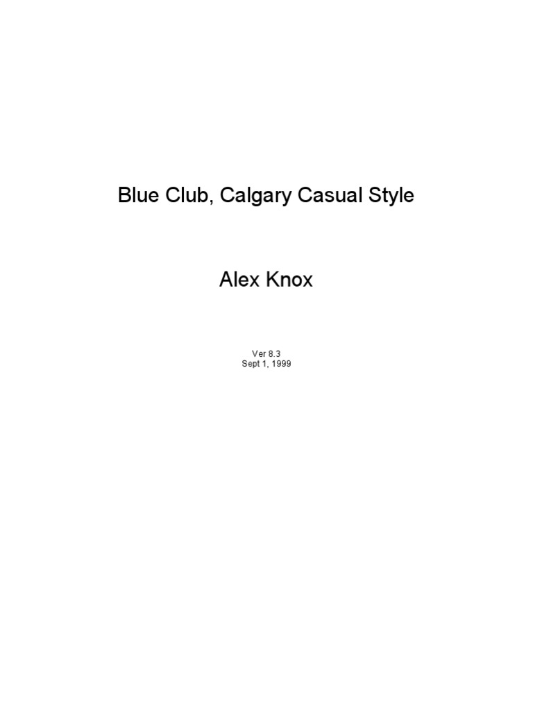 Blue Club Cal Gary Knox PDF Trick Taking Card Games French Deck