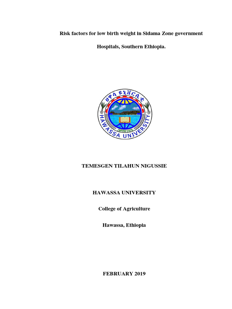 Risk Factors For Low Birth Weight in Sidama Zone Government | PDF | Low ...