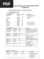 Relational Database Management System Lab - Assignment2