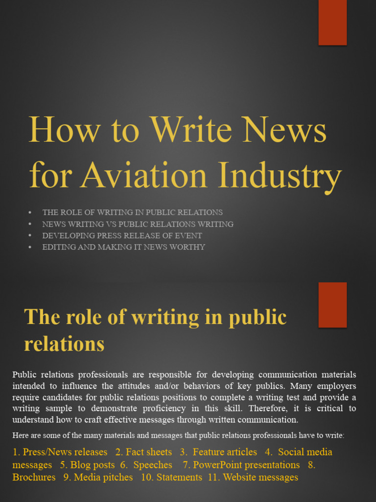 Writing Effective Aviation Press Releases Pdf Public Relations