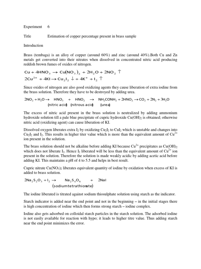 Experiment 6_Lab Conduct PDF Nitric Acid Chemistry